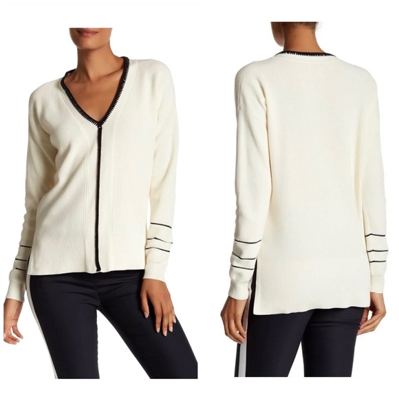 Derek Lam 10 Crosby Ivory Crochet Pipe Trim Pullover Sweater Cotton Cashmere - Picture 5 of 10